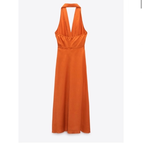 ZARA LINEN BLEND MIDI DRESS - Picture 3 of 5